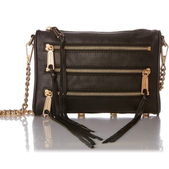 Rebecca Minkoff Handbags - Black and gold zip crossbody bag